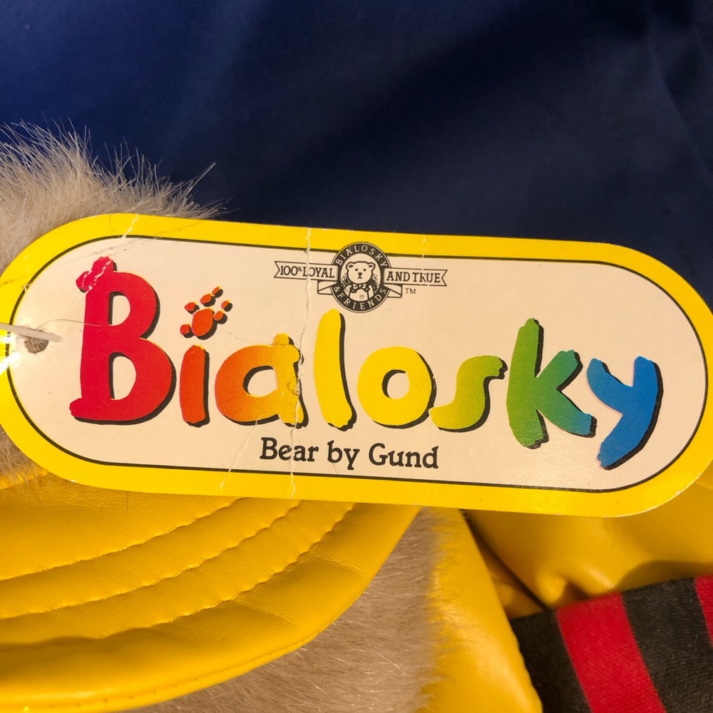 Bialosky Yellow Raincoat 80th Birthday Bear By Gund - Picture 3 of 5